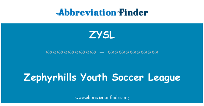 ZYSL: Zephyrhills noored Soccer League