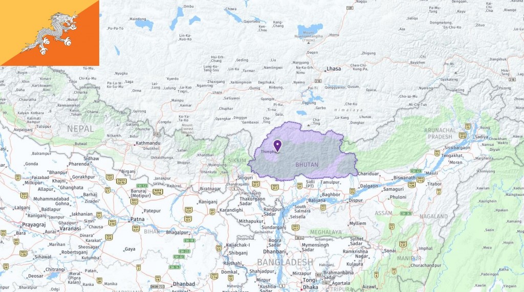 Map of Bhutan