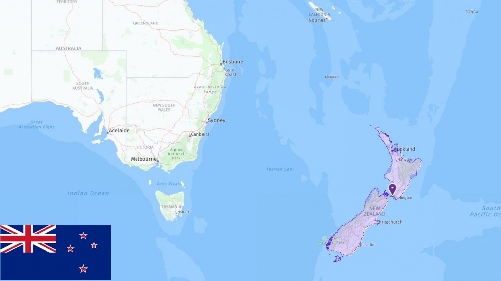 Map of New Zealand