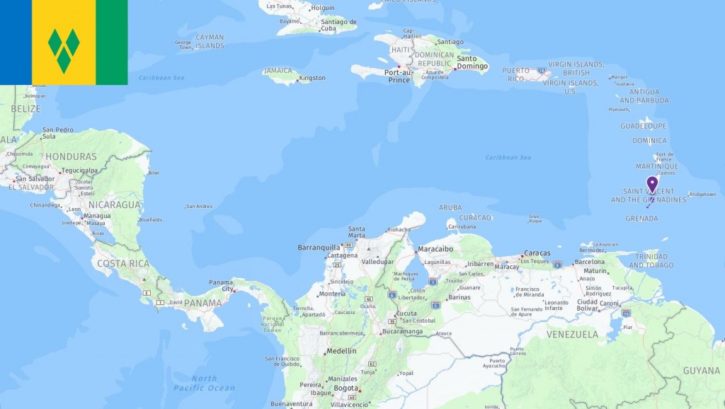 Map of St. Vincent and The Grenadines
