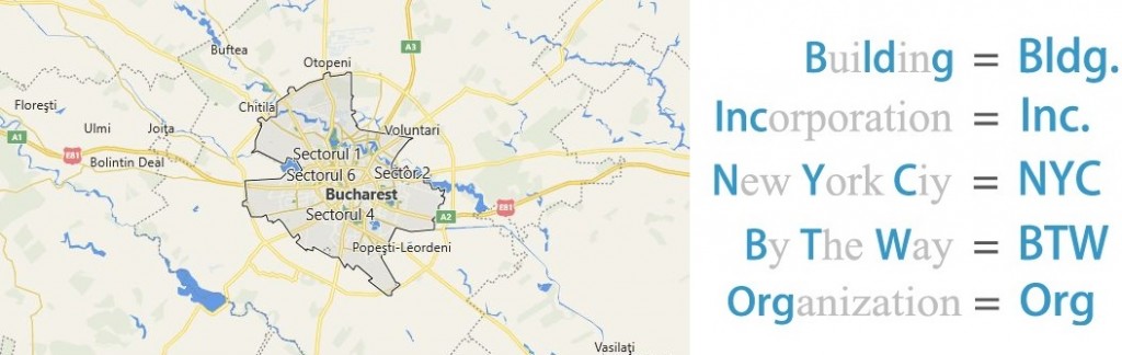 Abbreviations for Bucharest, Romania