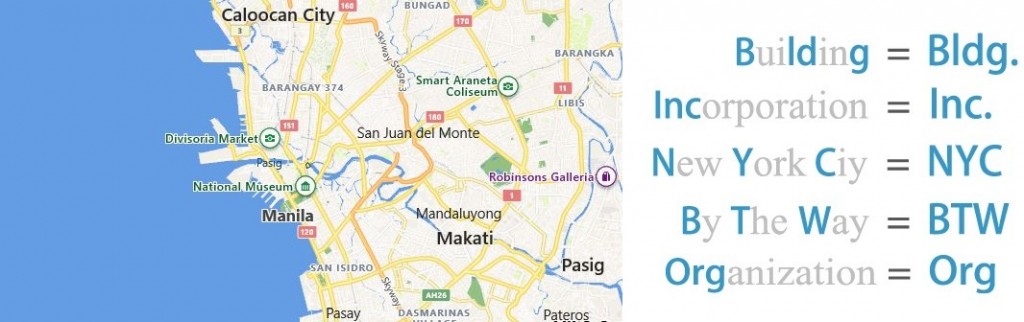 Abbreviations for Manila, Philippines