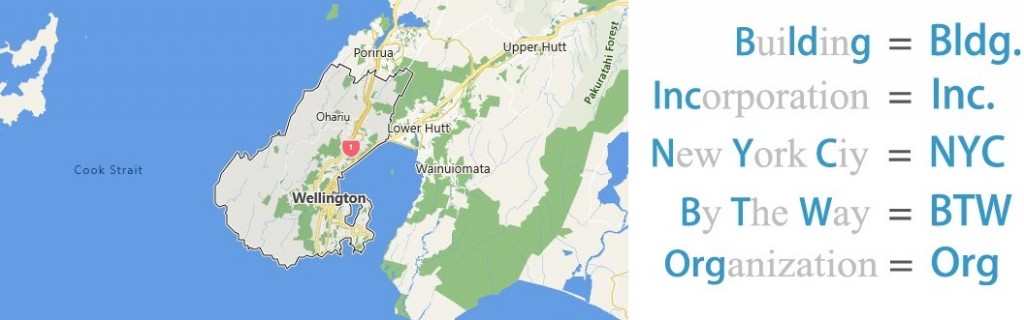 Abbreviations for Wellington, New Zealand